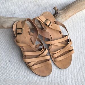 Madewell the boardwalk tan leather sandals
